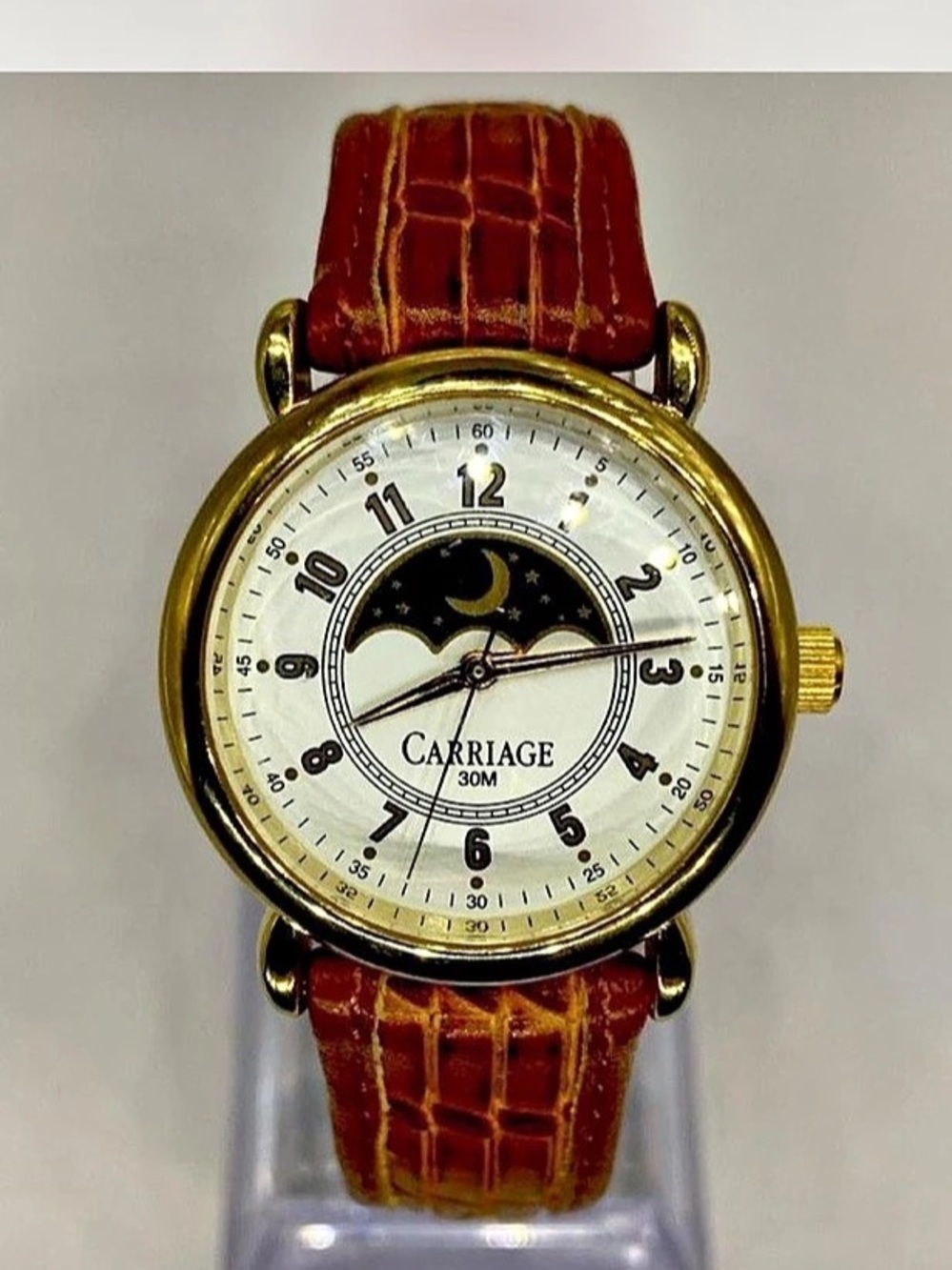 Luxury ^^^ Ladies * Carriage by Timex Carriage Moon Phase Watch Tan / Gold ^^^